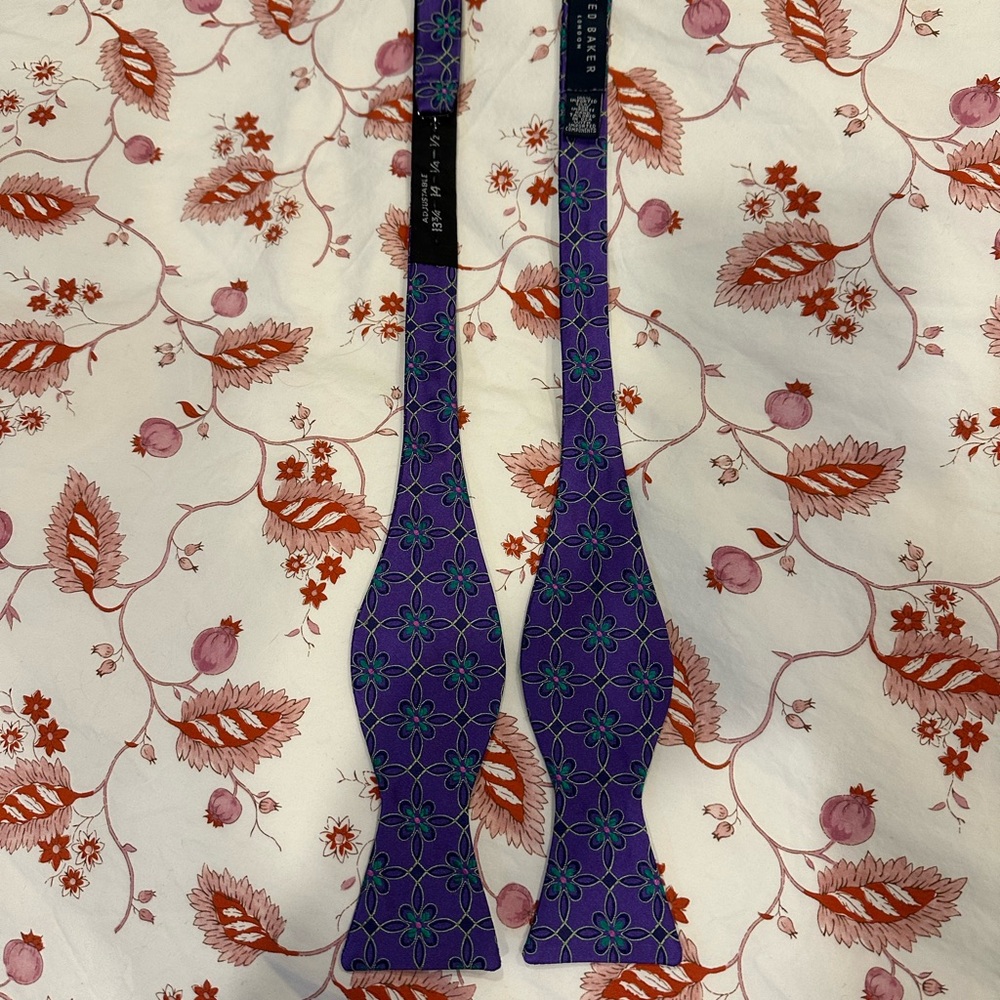 Ted Baker London Purple Polka Dot Silk Bow Tie